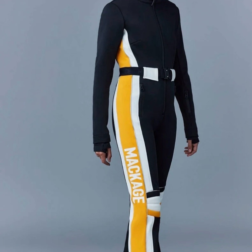 Mackage Black and Yellow Panel Jumpsuit